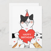 ハッピーバースデーかわいい猫 シーズンカード (正面/裏面)