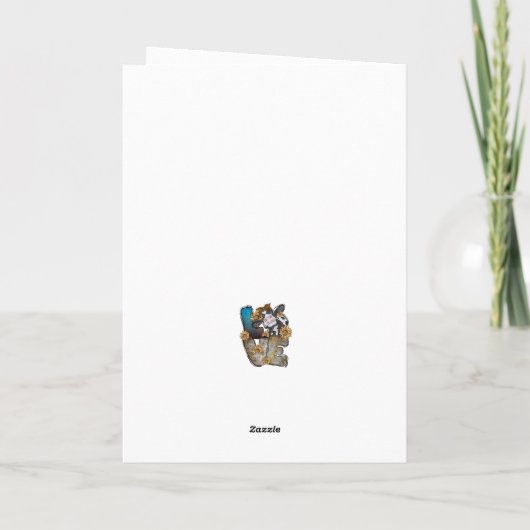 ハッピーバースデーかわいい男の子の茶色のカウカード カード (裏面)