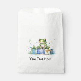 ハッピーバースデーかわいい緑のカエル包まれた（贈り物） フェイバーバッグ