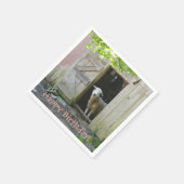 ハッピーバースデーかわいい羊 スタンダードカクテルナプキン (角)