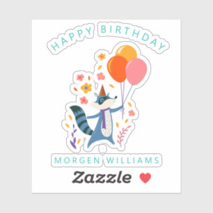 ハッピーバースデーかわいい誕生日キツネ シール