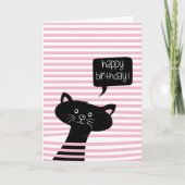 ハッピーバースデーかわいい黒猫 カード (正面)