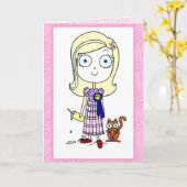 ハッピーバースデーかわいこちゃんパイ! カード (黄色い花)