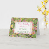 ハッピーバースデーかわいらしパーソナライズされたカード カード (黄色い花)