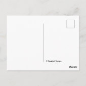 ハッピーバースデーかわいらしパープシンプルルモダンフローラ ポストカード (裏面)