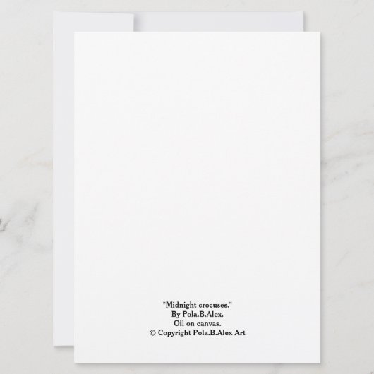 ハッピーバースデーかわいらしパープルクロカスフローラ カード (裏面)