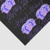 ハッピーバースデーかわいらしパープルティッシュペーパー 薄葉紙 (詳細)