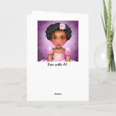 ハッピーバースデーかわいらしパープルプリンセスパーソナライズされた カード (裏面)