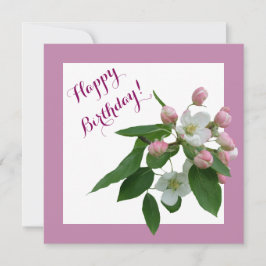 ハッピーバースデーかわいらしピンクさくらんぼ花 シーズンカード