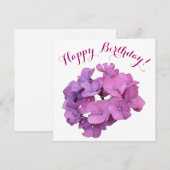 ハッピーバースデーかわいらしピンクの花スタイリッシュフローラ シーズンカード (正面/裏面)
