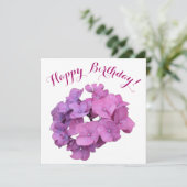 ハッピーバースデーかわいらしピンクの花スタイリッシュフローラ シーズンカード (スタンド正面)