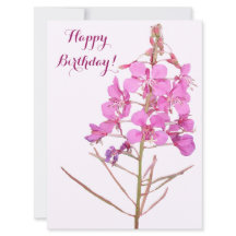 ハッピーバースデーかわいらしピンクシンプルフローラ