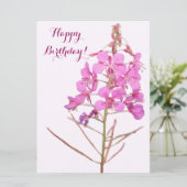 ハッピーバースデーかわいらしピンクシンプルフローラ シーズンカード (スタンド正面)
