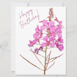 ハッピーバースデーかわいらしピンクミニマルフローラ シーズンカード