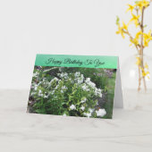 ハッピーバースデーかわいらし白い花畑 カード (黄色い花)