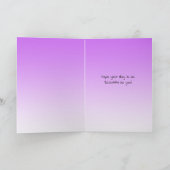 ハッピーバースデーかわいらし紫の花とストリーム シーズンカード (内部)