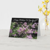 ハッピーバースデーかわいらし紫色の花 カード (黄色い花)
