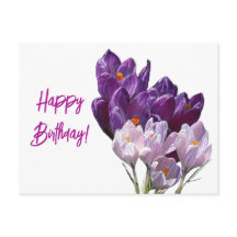 ハッピーバースデーかわいらし紫色フローラクロカ