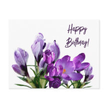 ハッピーバースデーかわいらし紫色花フローラ