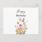ハッピーバースデーかわいらし野の花 ポストカード (正面)