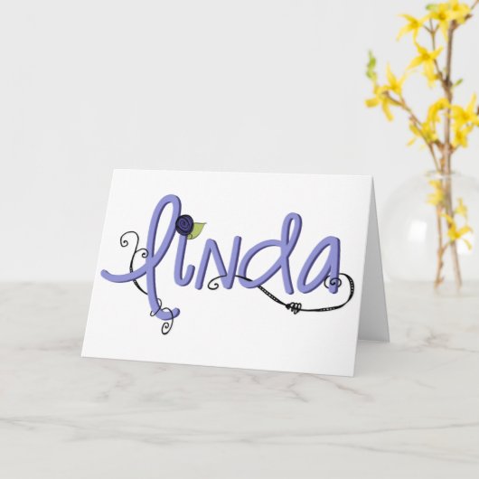 ハッピーバースデーがお客様を希望します******LINDA****** カード (黄色い花)