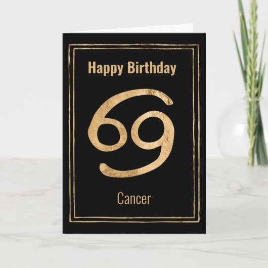 ハッピーバースデーがん〔占星術の〕十二宮図星占い星印 カード (正面)