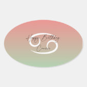 ハッピーバースデーがん 楕円形シール (正面)