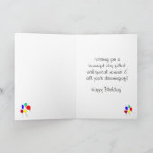ハッピーバースデーが振りかける青いカップケーキ カード (内部)