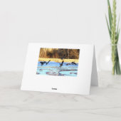 ハッピーバースデーが池から離陸す凍っている カード (裏面)