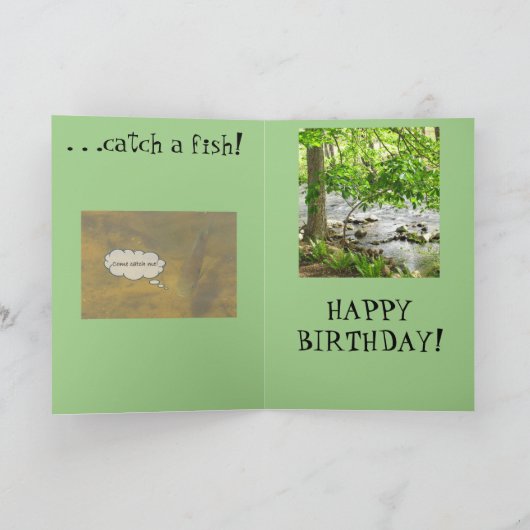ハッピーバースデーが願い事をする。......魚を捕まえろ! カード (内部)