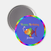 ハッピーバースデーが魚に泡を吹きかける マグネット (正面/裏面)