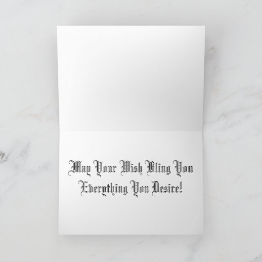 ハッピーバースデーきらきら光る赤のグリーティングカード カード (内部)