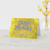 ハッピーバースデーきらきら光る黄色のグリーティングカード カード (黄色い花)