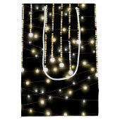 ハッピーバースデーきらめくライトオンブラック ミディアムペーパーバッグ (裏面)