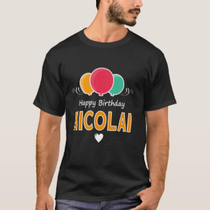 ハッピーバースデーことわざニコライ Tシャツ