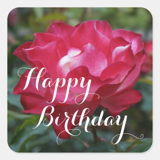 ハッピーバースデーさくらんぼパフェ#2スクエアステッカー スクエアシール (正面)