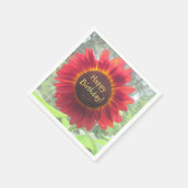 ハッピーバースデーさびたヒマワリ スタンダードカクテルナプキン (角)