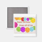 ハッピーバースデーすべての米国の明るいバルーン マグネット (正面/裏面)