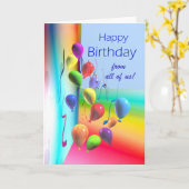 ハッピーバースデーすべて – バルーン壁 カード (黄色い花)