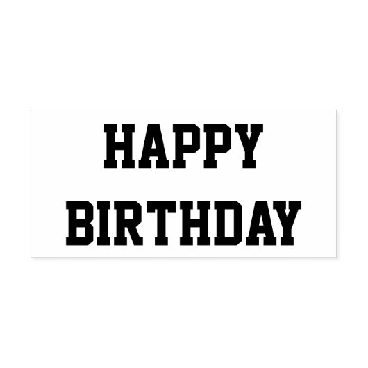 ハッピーバースデーすべてCapsはっきりしたフォントカスタムメッセージ ラバースタンプ (インプリント)