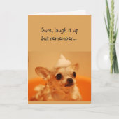 ハッピーバースデーそれを笑っておもしろい犬の挨拶 カード (正面)