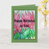 ハッピーバースデーだ！ カード (黄色い花)