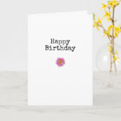 ハッピーバースデーだ!ピンクデイジーモダンおもしろい カード (黄色い花)