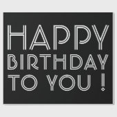 「ハッピーバースデーだ！」黒&白 ラッピングペーパー (フラット)