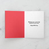 ハッピーバースデーでセーターを着たかわいい猫 シーズンカード (内部)