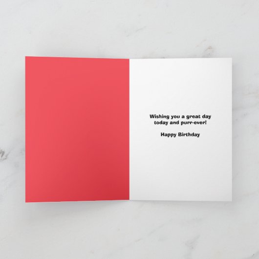 ハッピーバースデーでセーターを着たかわいい猫 シーズンカード (内部)