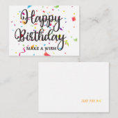 ハッピーバースデーで願いを叶えカラフルる ノートカード (正面/裏面)