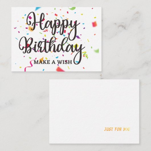 ハッピーバースデーで願いを叶えカラフルる ノートカード (正面/裏面)