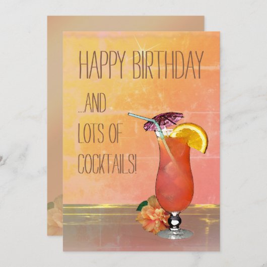 ハッピーバースデーとたくさんのカクテル (正面/裏面)