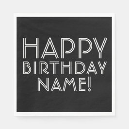 ハッピーバースデーとカスタマイズ可能な名前 スタンダードランチョンナプキン